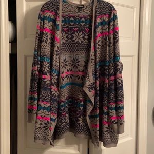 Pink, blue and gray sweater